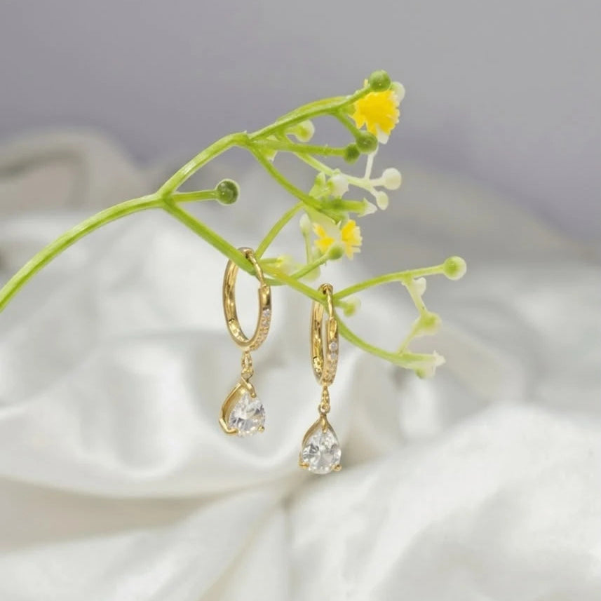 Aurelia Drop Hoop Earrings