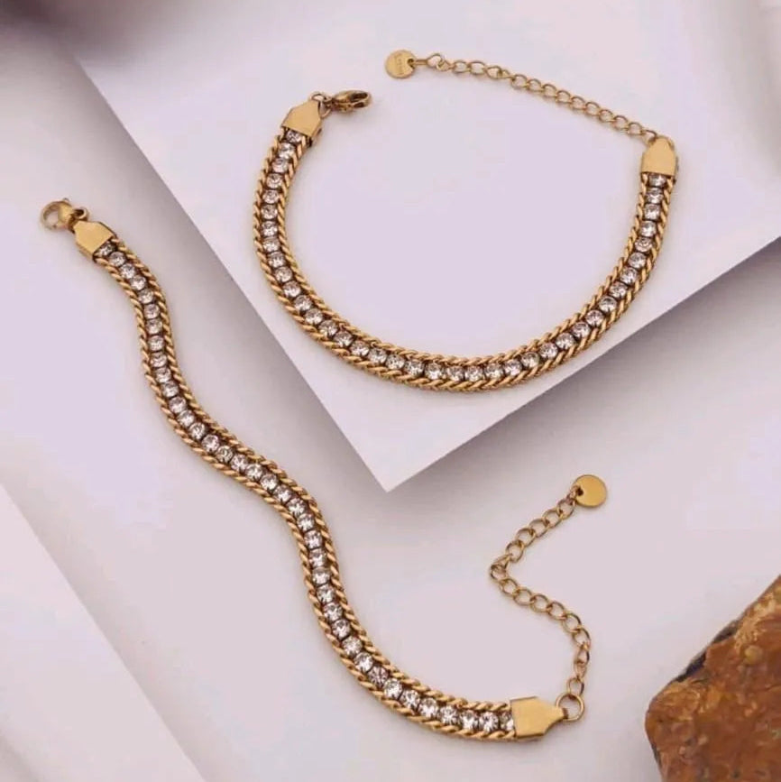 Crystal Gold Anti-Tarnish Bracelet