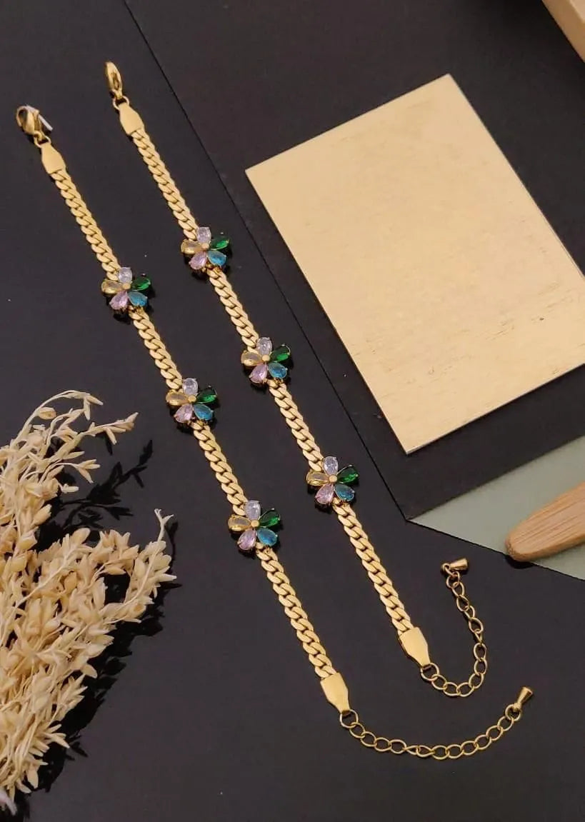 Floral Gold Anti-Tarnish Bracelet