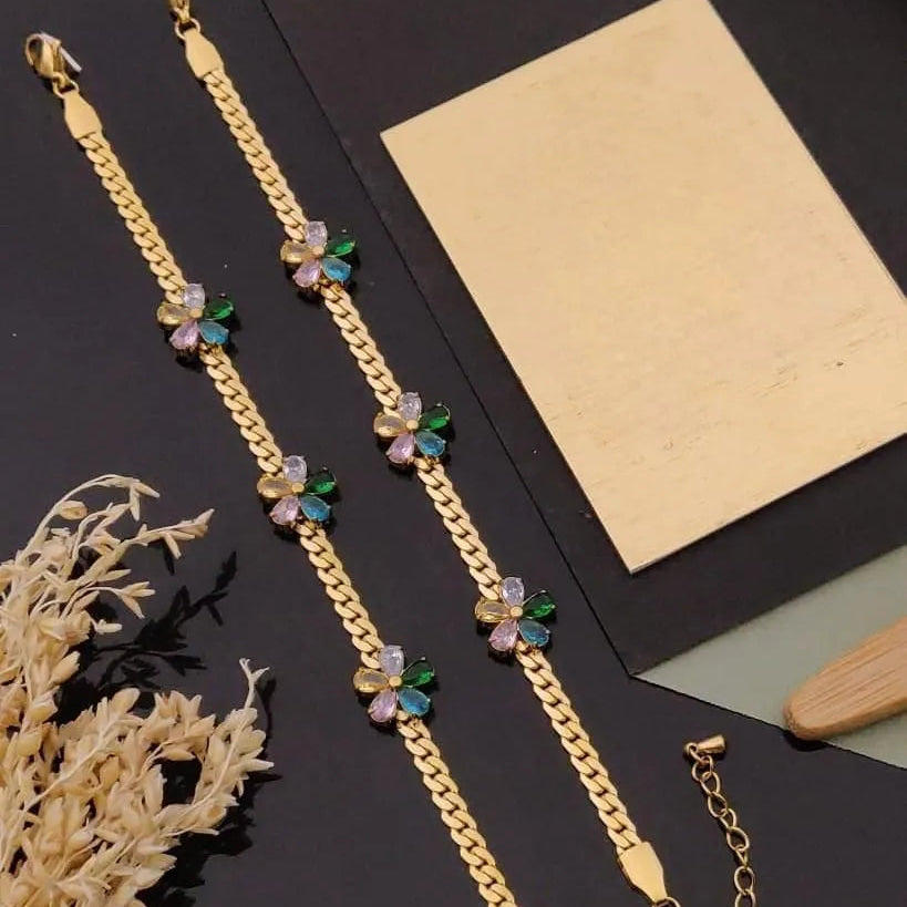 Floral Gold Anti-Tarnish Bracelet