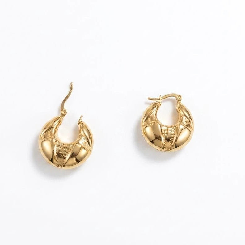 Celestia Gold Orb Hoop Earrings