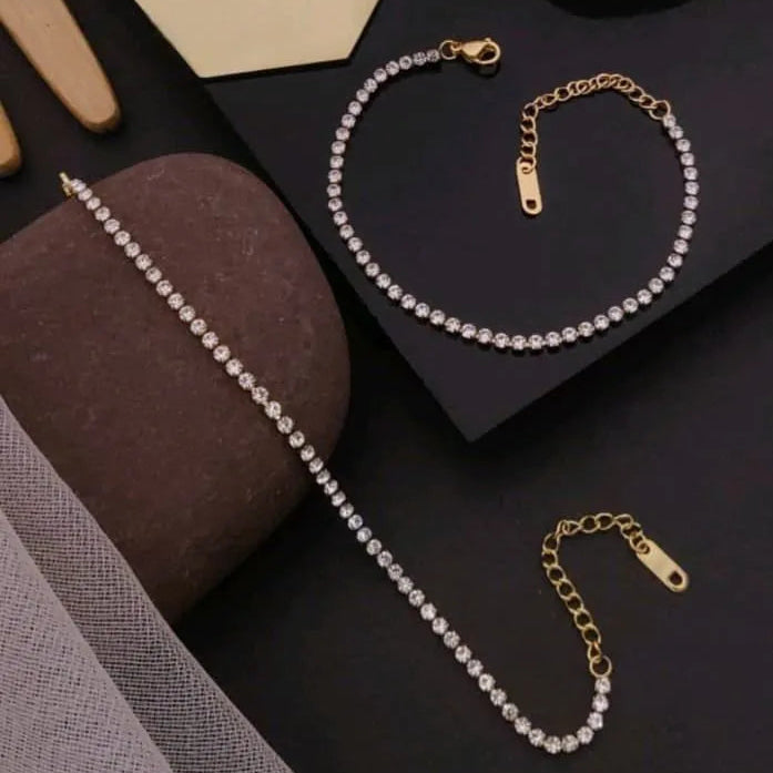 Clear Diamond Charm Bracelet