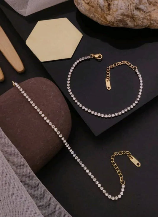 Adiant Cubic Zirconia Gold Bracelet