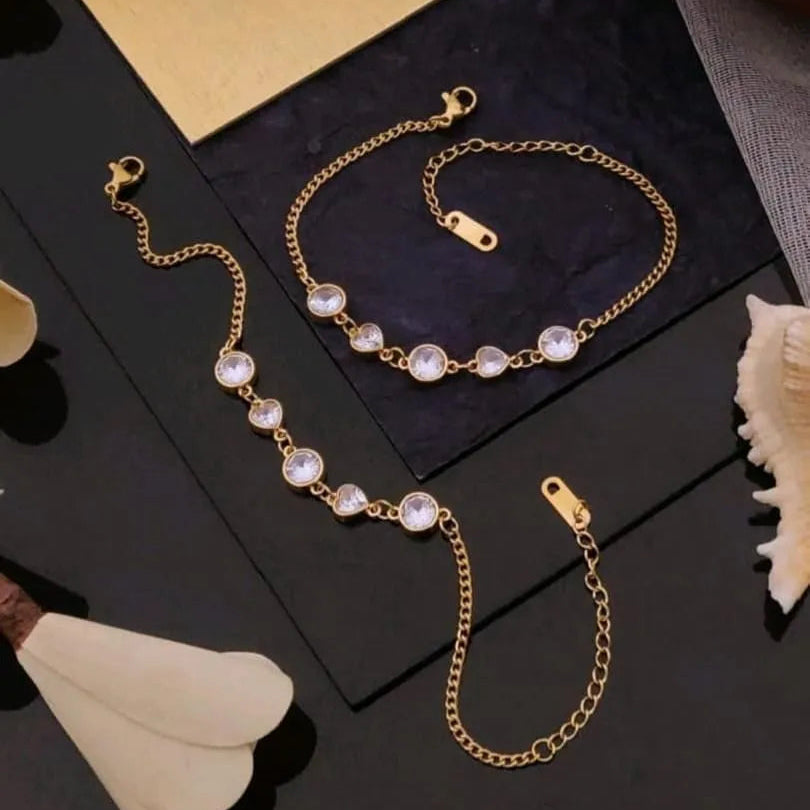 Crystal Gold Chain Anti-Tarnish Bracelet