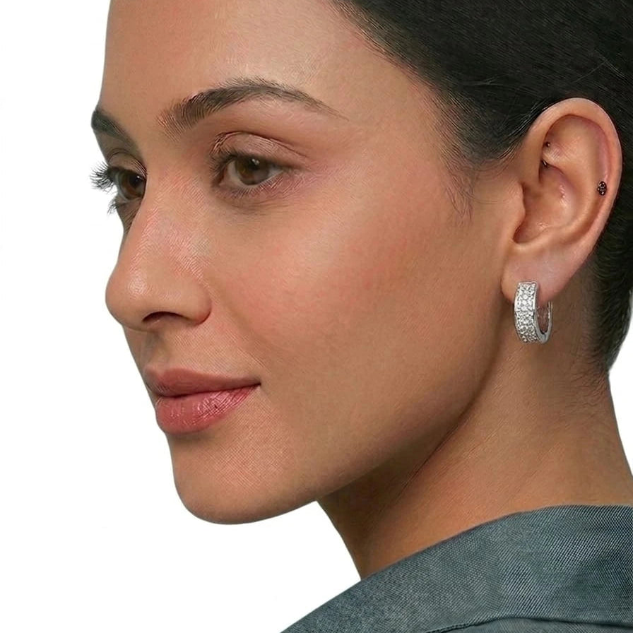 Elara Diamond Hoop Earrings