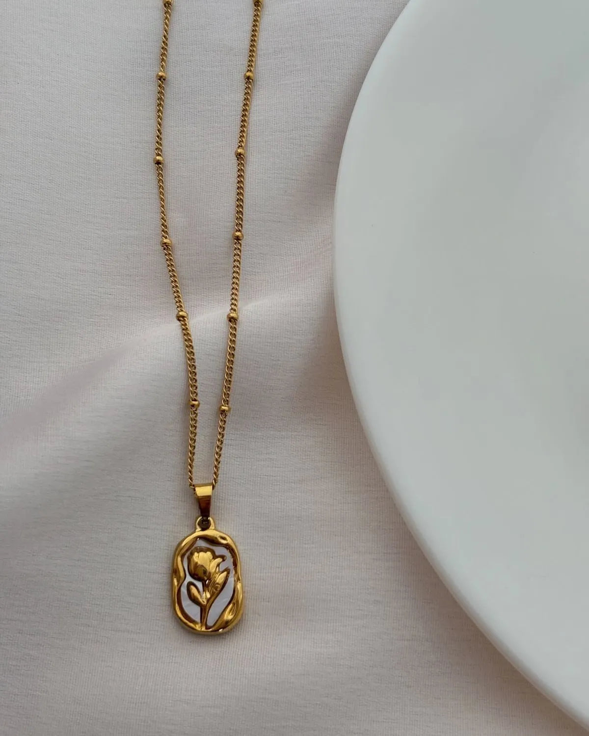 Floral Gold Charm Necklace