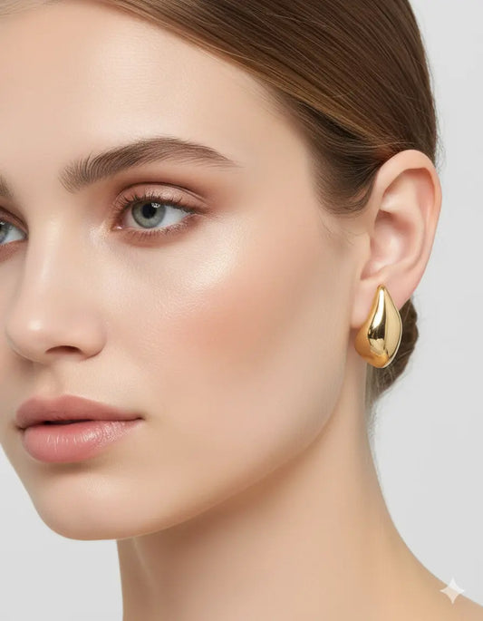 Modern Abstract Gold-Plated Statement Earrings