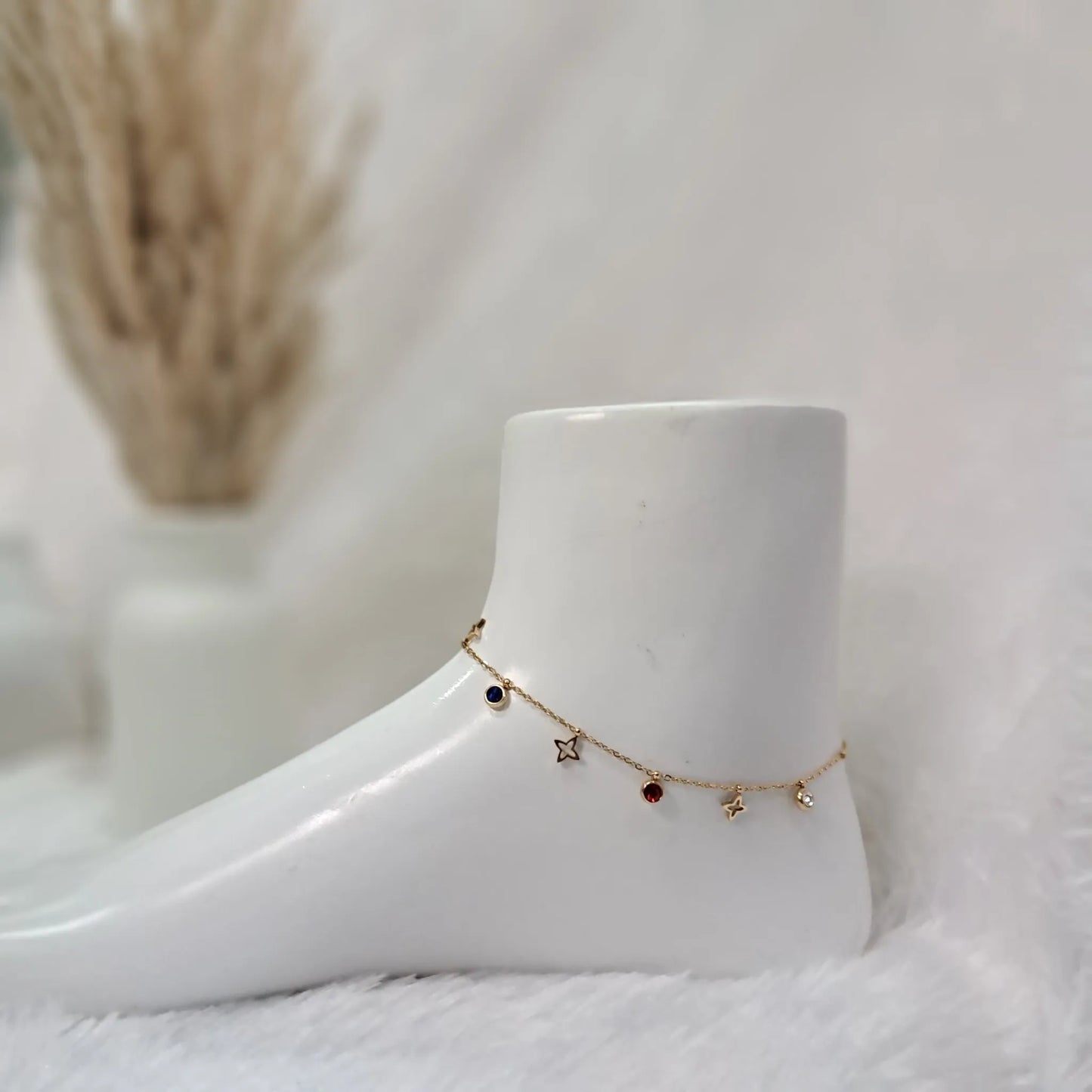 Gemstone Star Anklet