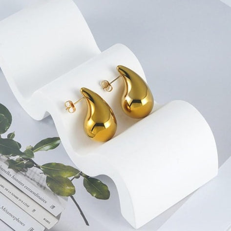 Gold Plated Water Drop Earrings