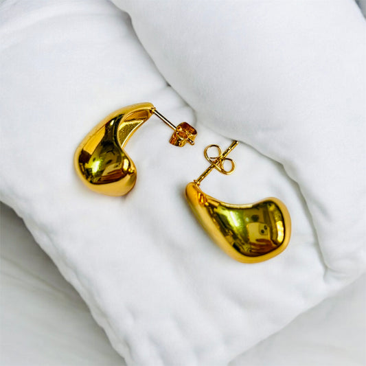 Modern Abstract Gold-Plated Statement Earrings