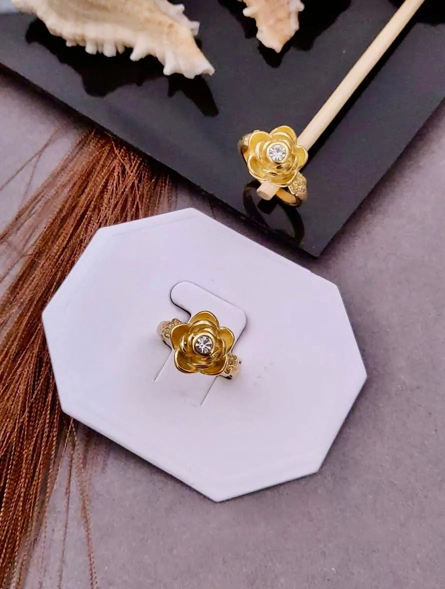 Golden Blossom Anti-Tarnish Ring
