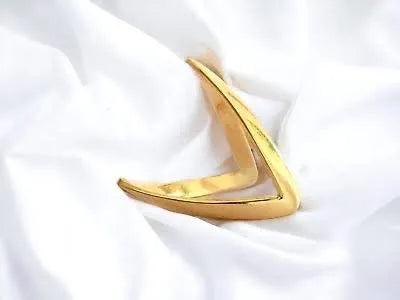 Golden Chevron Bold Anti-Tarnish Ring