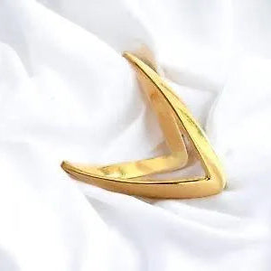 Golden Chevron Bold Anti-Tarnish Ring