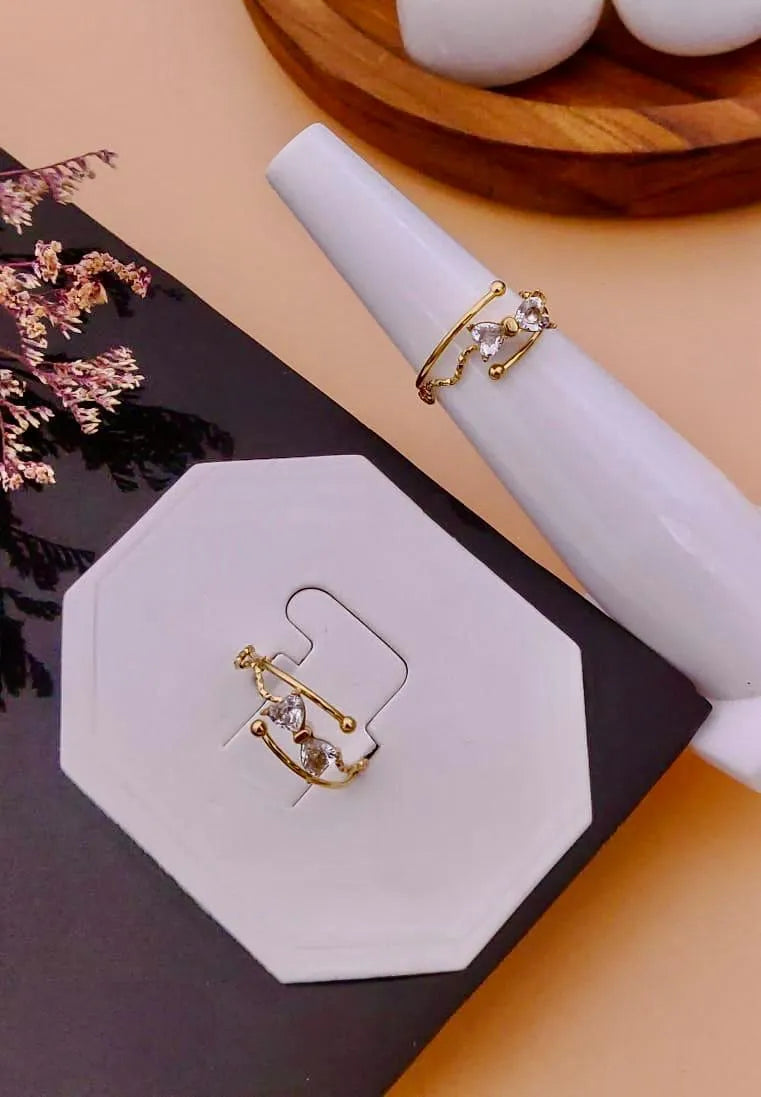 Golden Orbit Charm Anti-Tarnish Ring