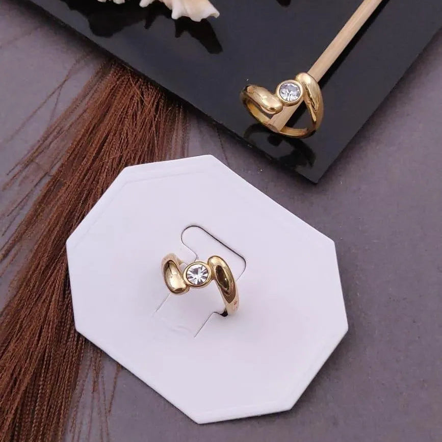Golden Twist Orb Anti-Tarnish Ring