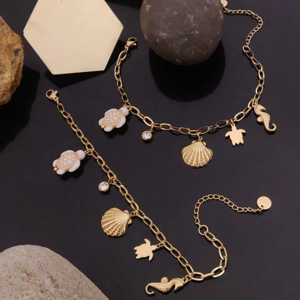 Golden Sea Charm Bracelet
