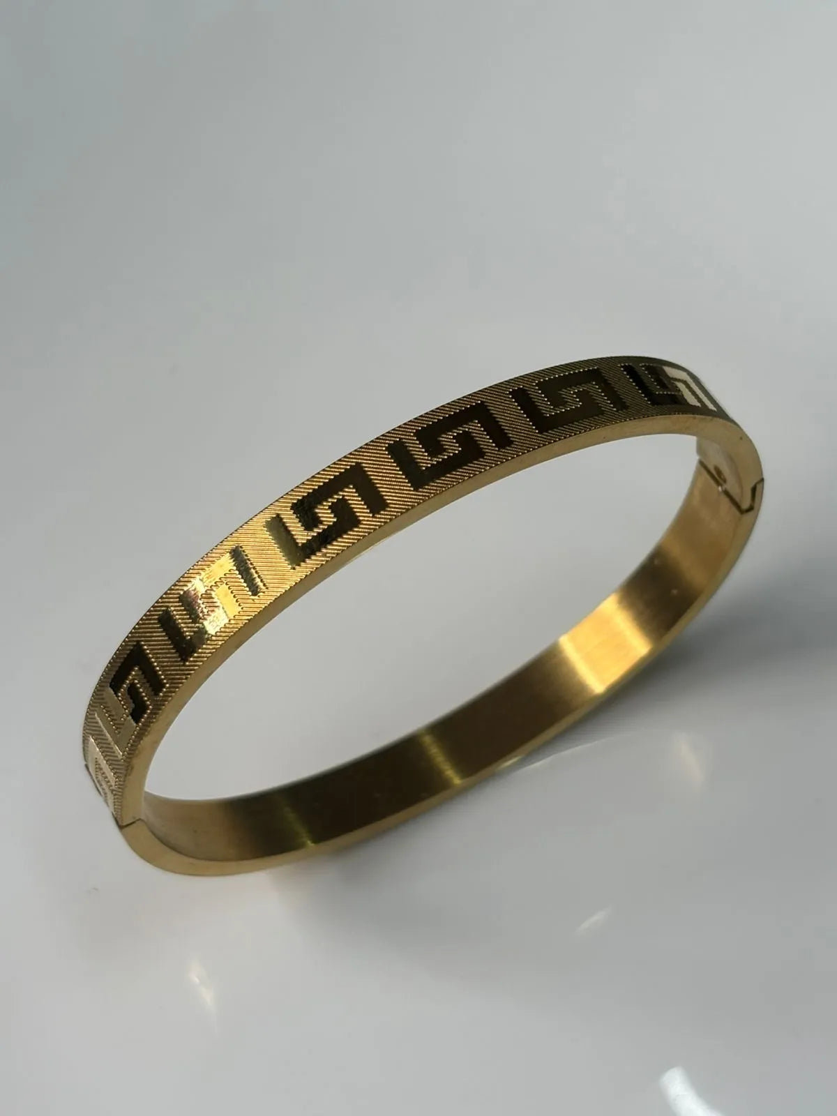 Greek Key Pattern Rose Gold Kada