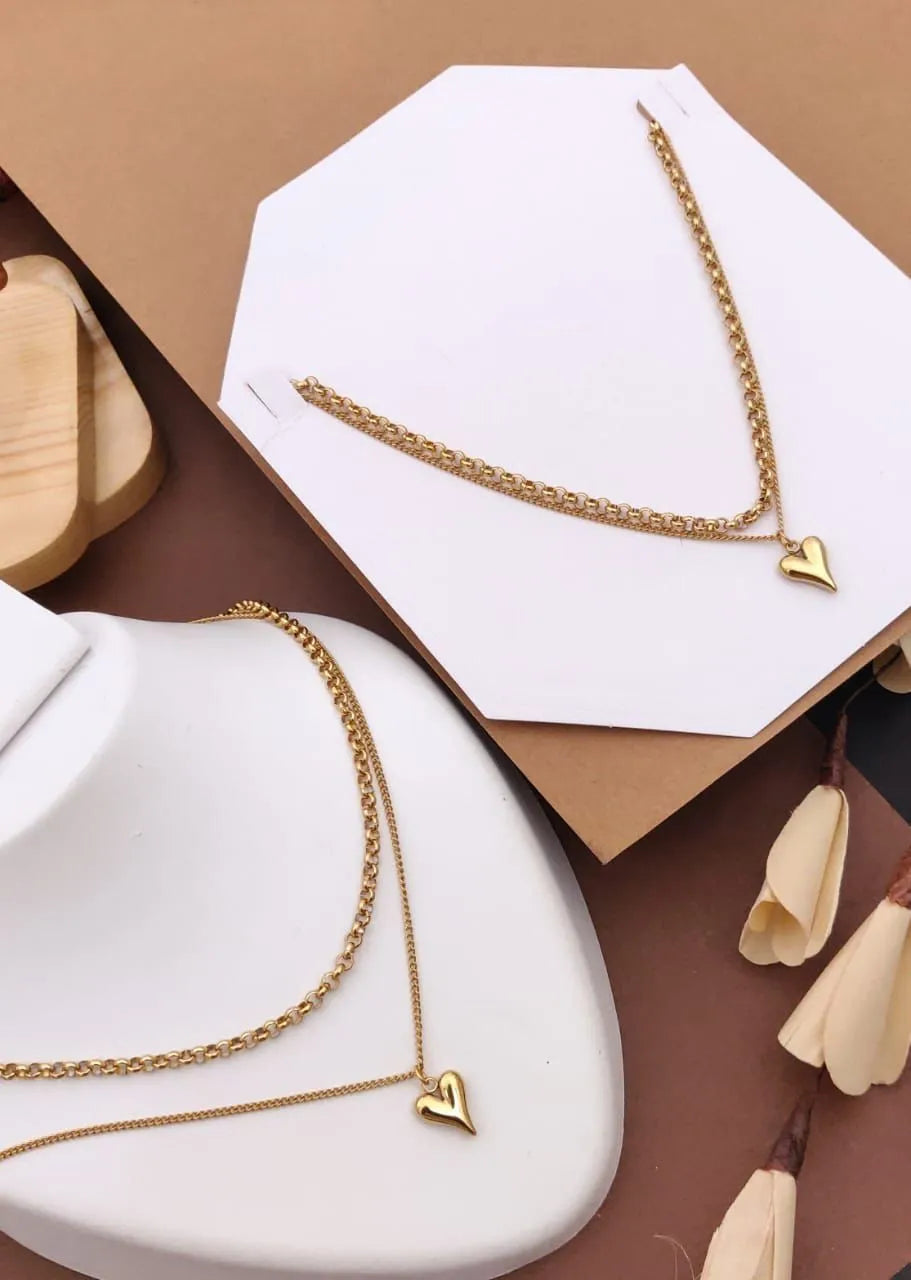 Heart Gold Pendant Necklace