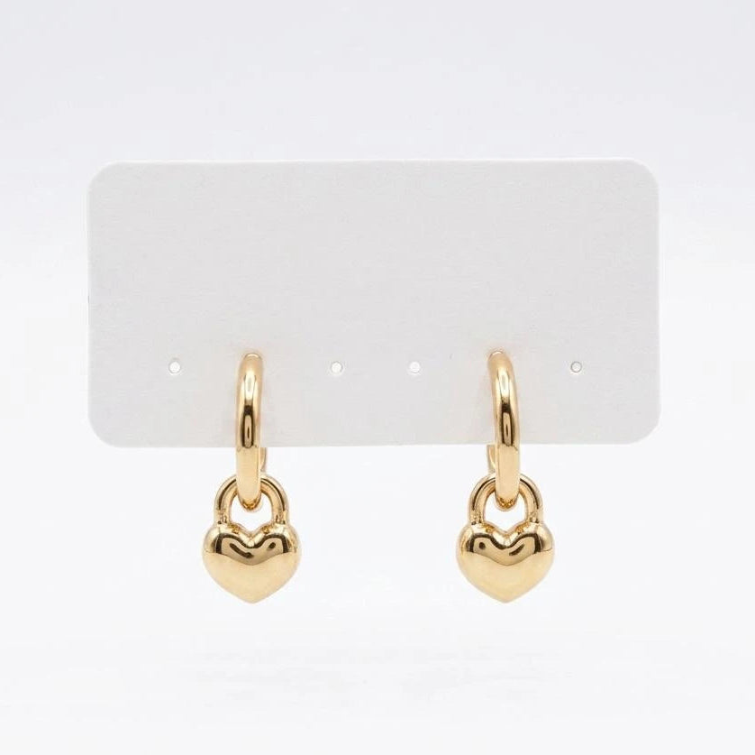Lovelle Heart Charm Hoop Earrings