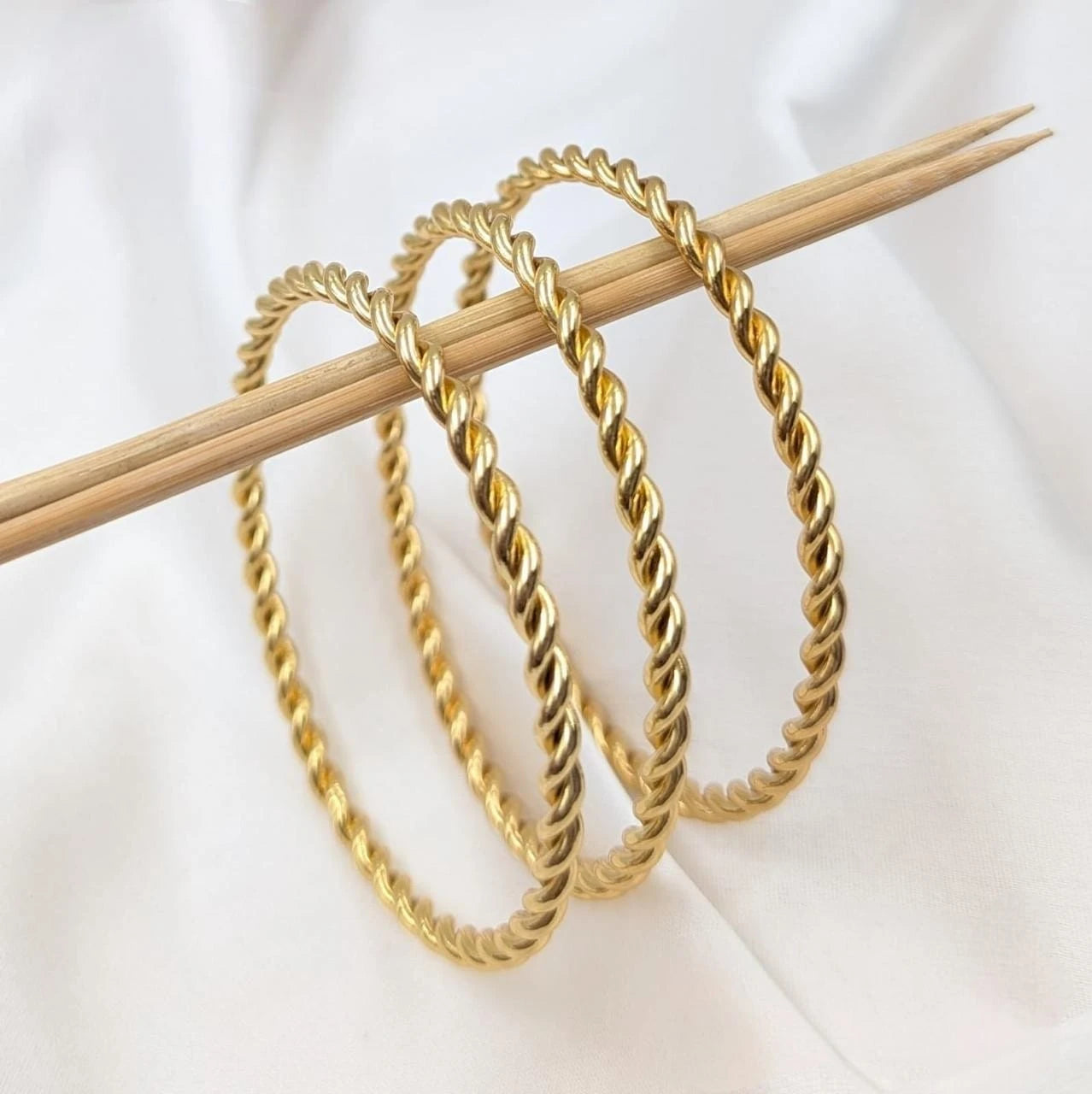 Rope Twist Elegance Bangles (3SET)