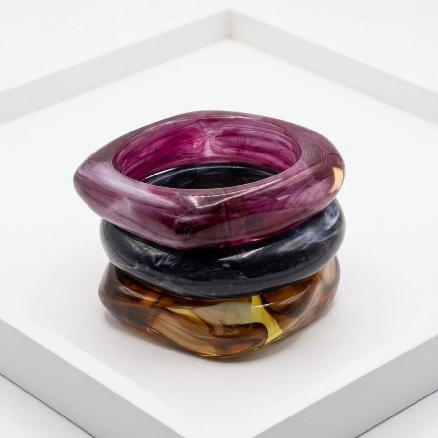 Ruby Night Resin Kada Combo
