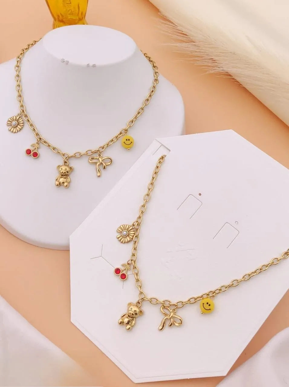 Sunny Charm Gold Charms Necklace