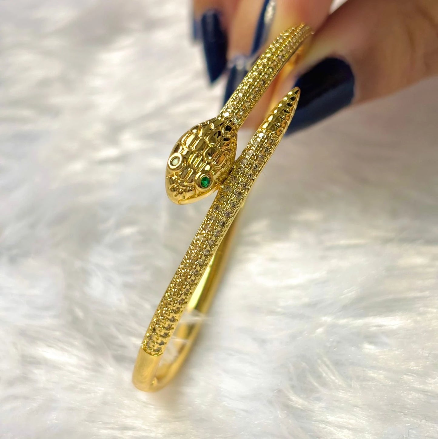 Regal Serpent Sparkle Gold Kada