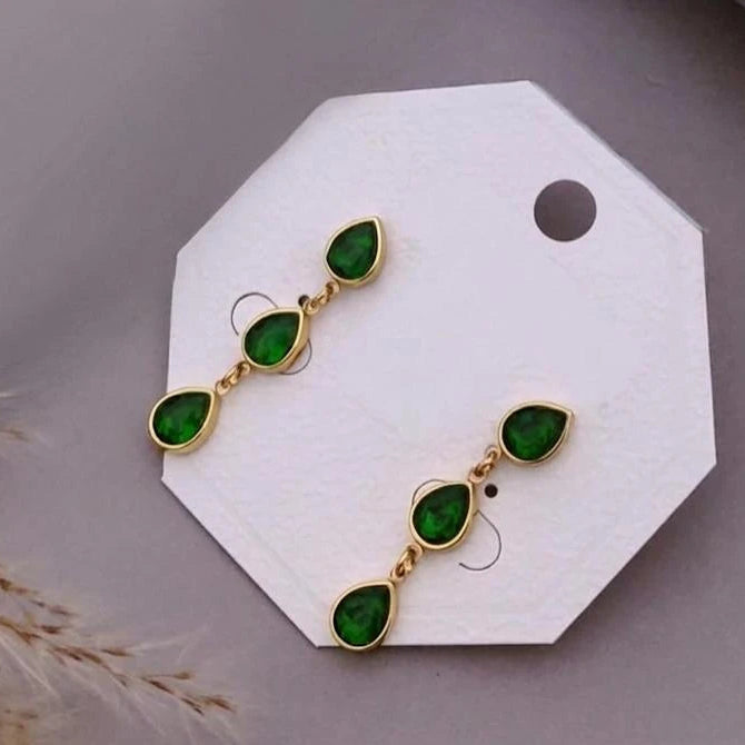 Emerald Cascade Drop Earrings