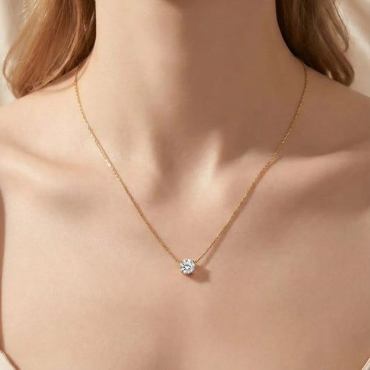 Simple Gold Diamond Necklace