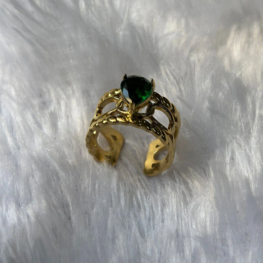 Golden Drop Chain Anti-Tarnish Ring