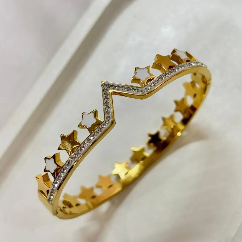 Gold-Plated Clover Zircon Kada