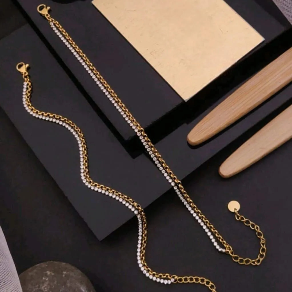 Dyna Strip of Gold Anti-Tarnish Chain Bracelet