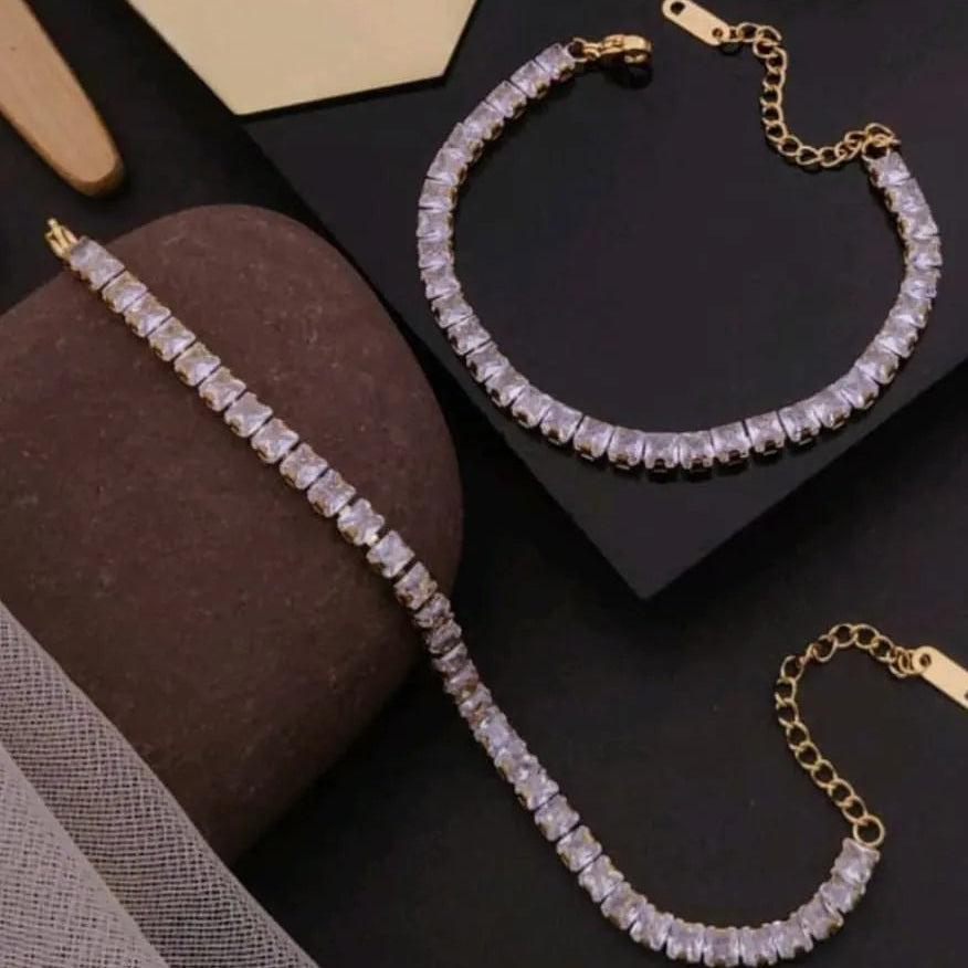 Square Cut Crystal Bracele