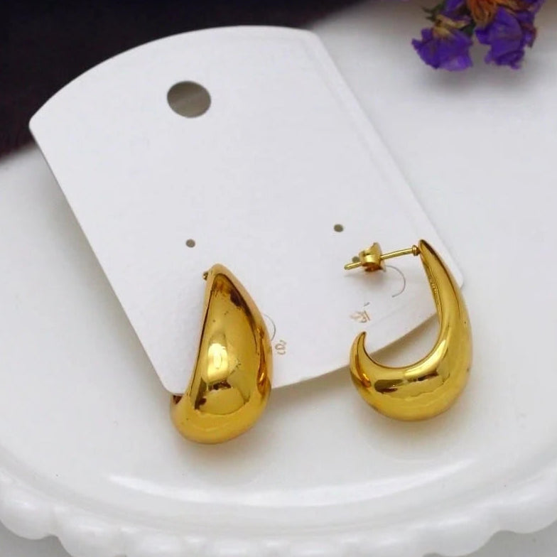 Lunara Drop Hoop Earrings