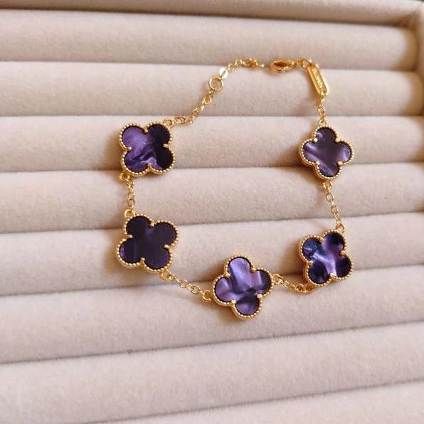 Amethyst Clover Luxe Bracelet