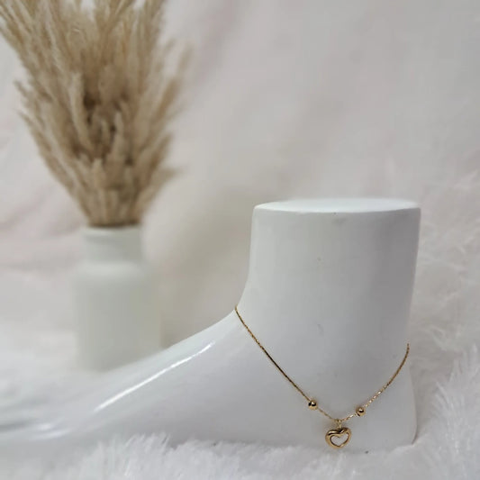 Gold Heart Anklet Love Charm
