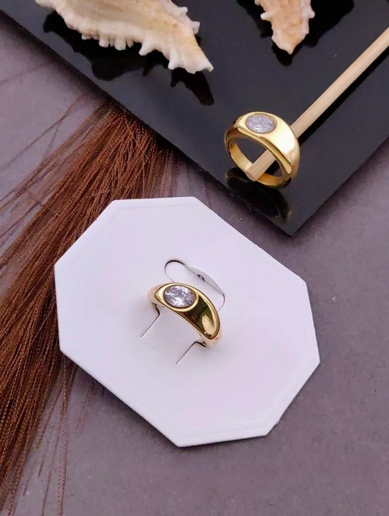 Bold Gold-Plated Anti-Tarnish Statement Ring