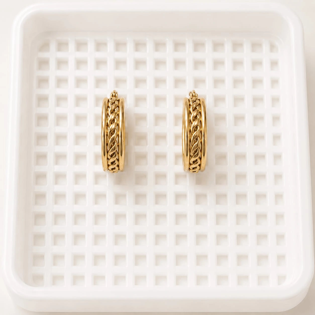 Aureline Braided Gold Huggie Earrings