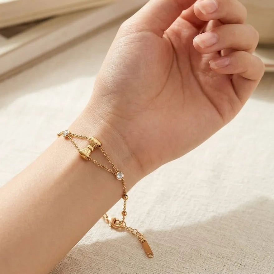 Lunara Bow Charm Bracelet