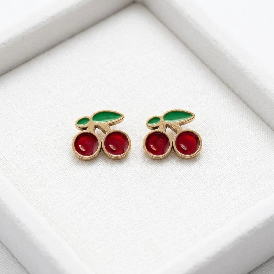 Cherrielle Fruit Charm Stud Earrings