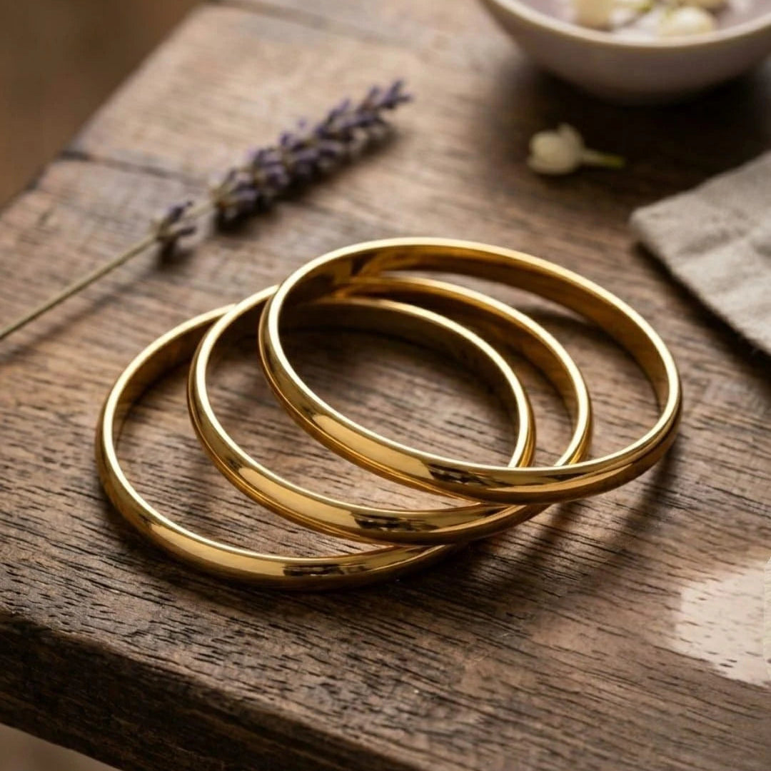 Classic Luxe Gold Bangles (3SET)