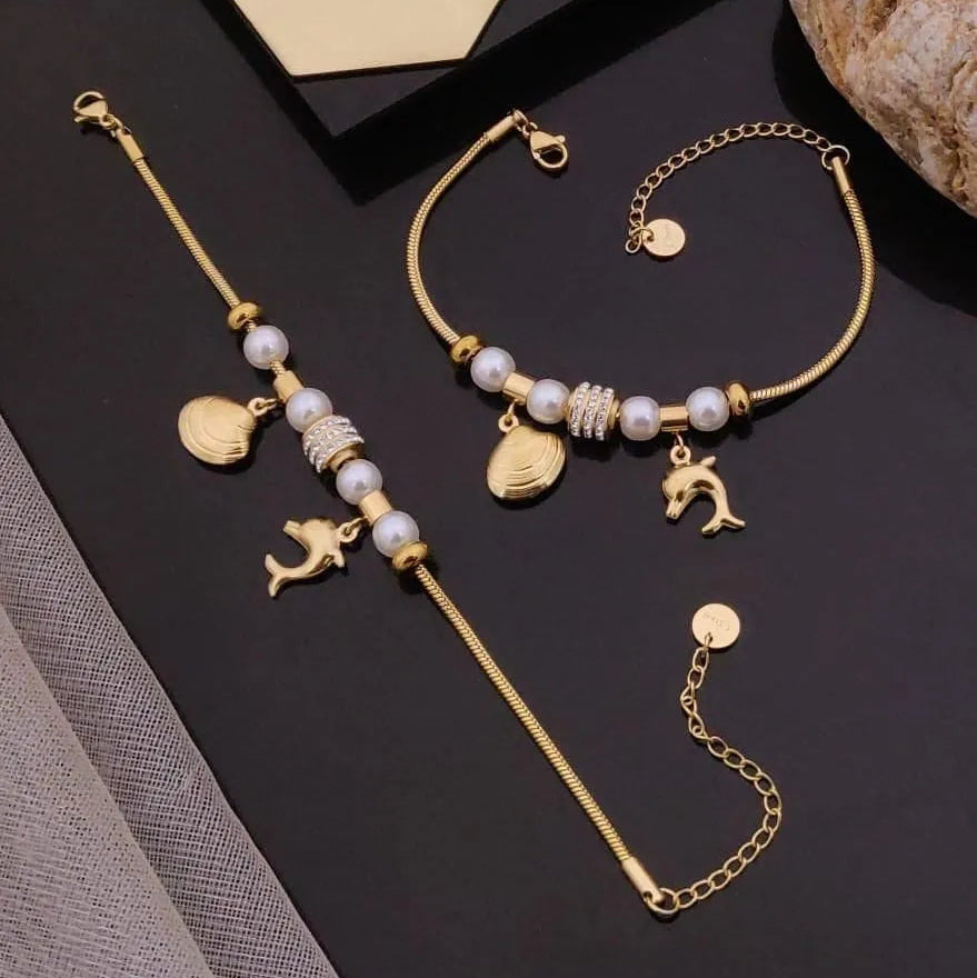Ocean Charm Gold Bracelet