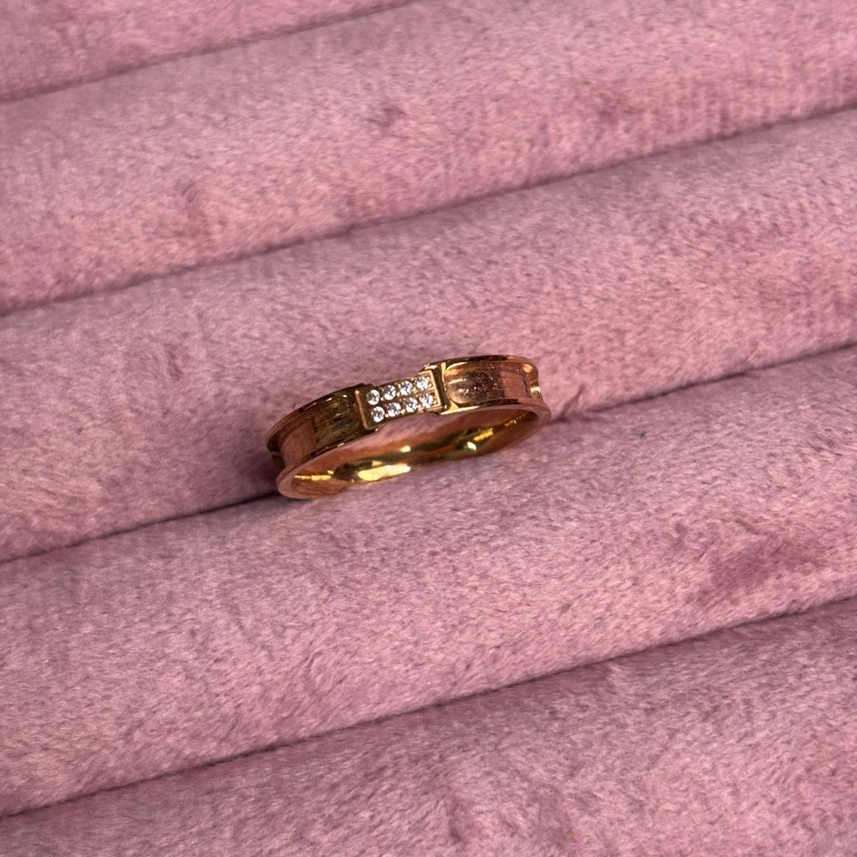 Crystal Band Gold Ring