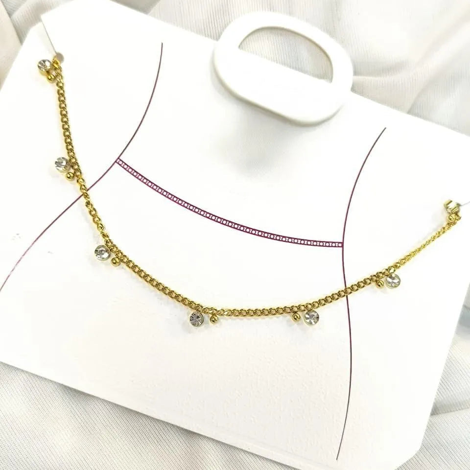 Crystal Drop Gold Waist Chain