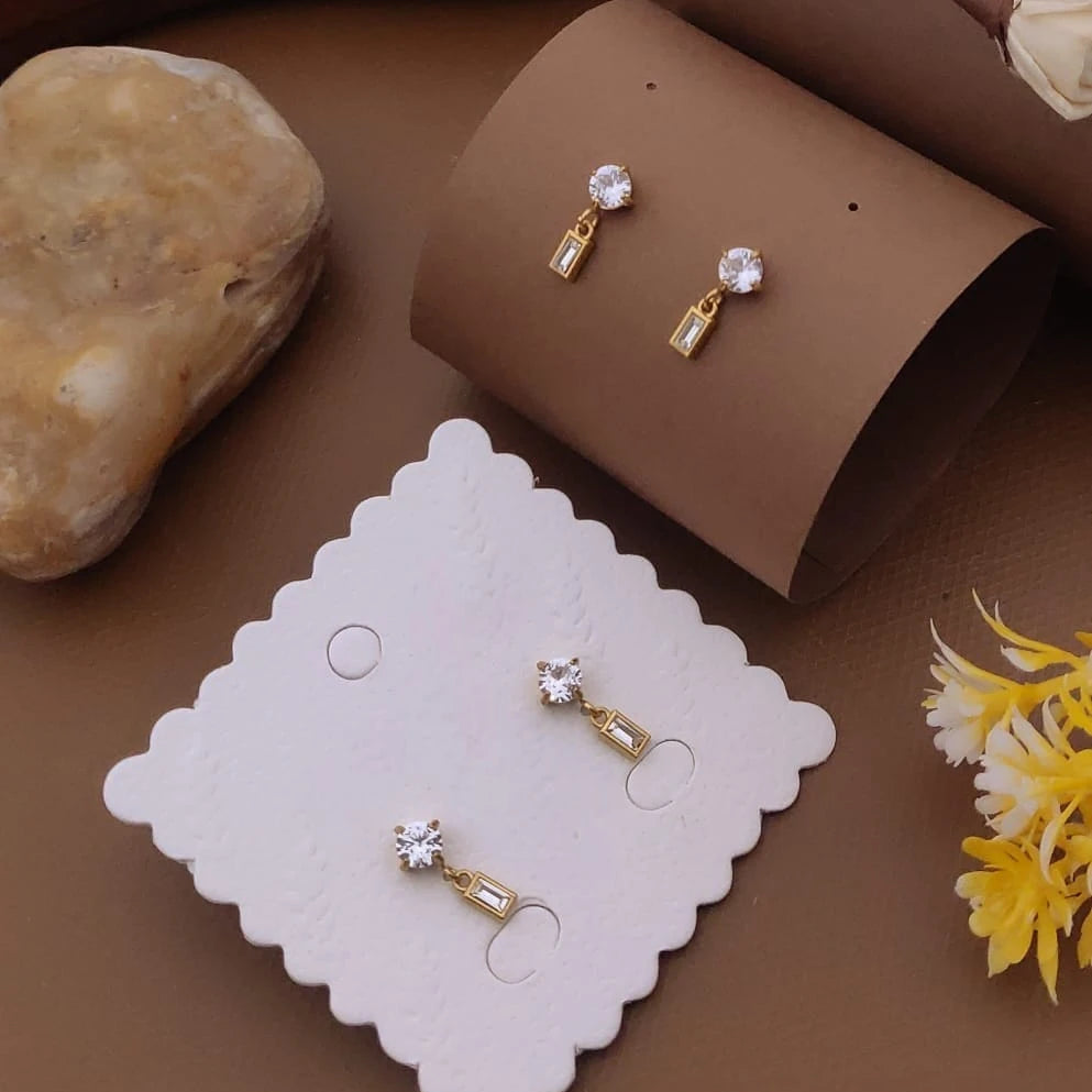 Crystal Drop Minimal Earrings