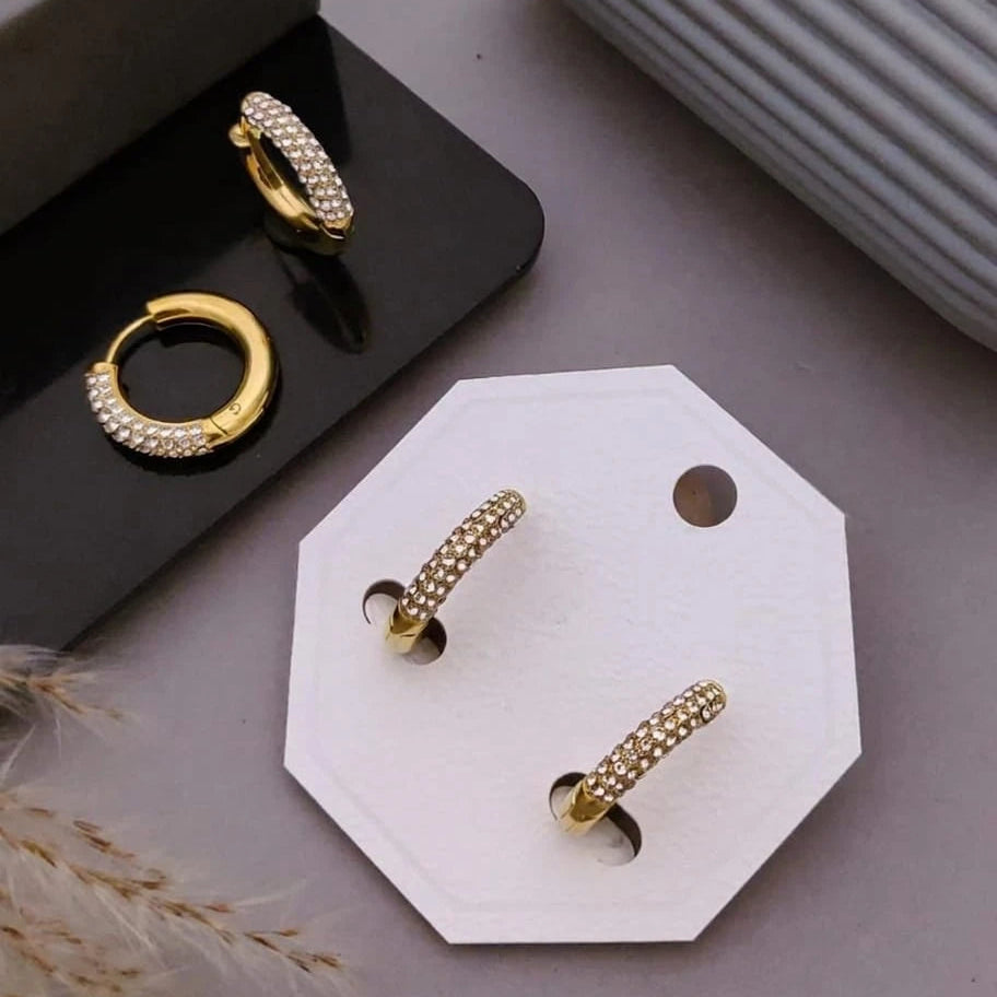 Crystal Pave Hoop Earrings