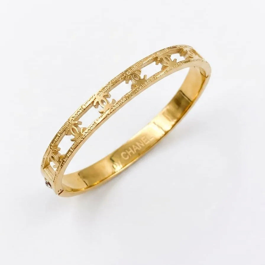 Elegant Cutwork Designer Gold Kada