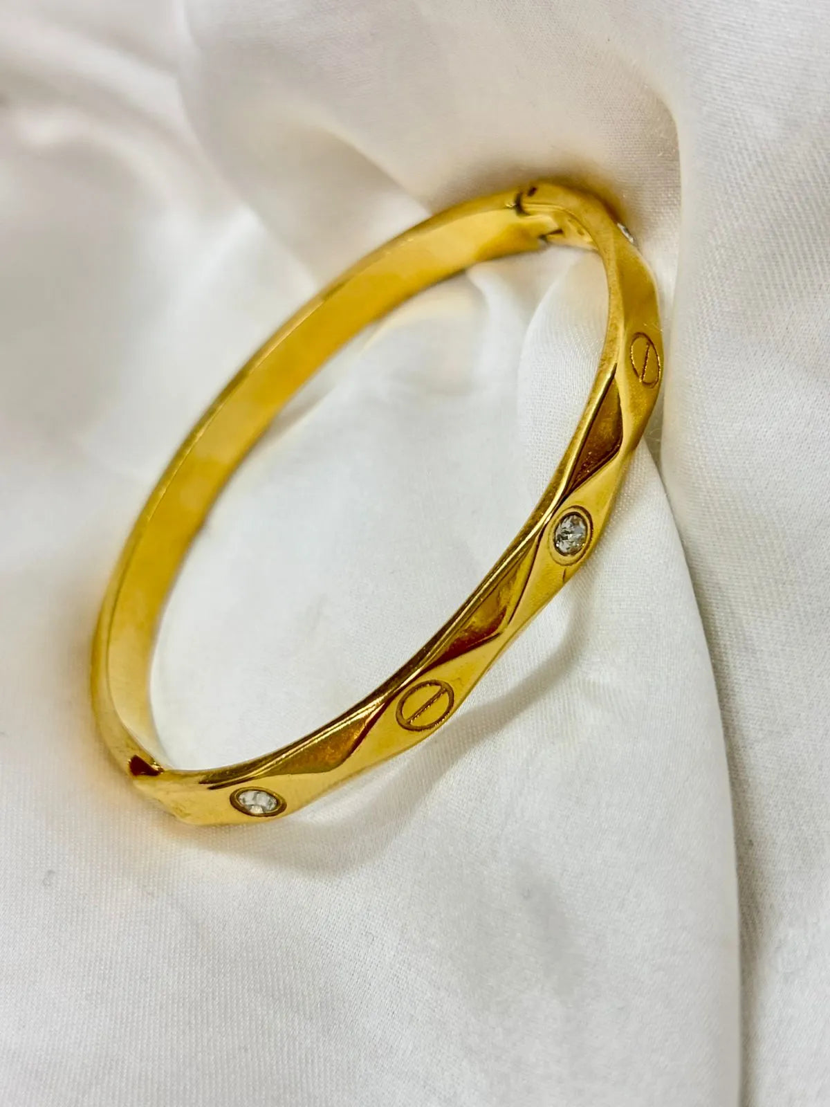 Diamond Accented Gold Kada