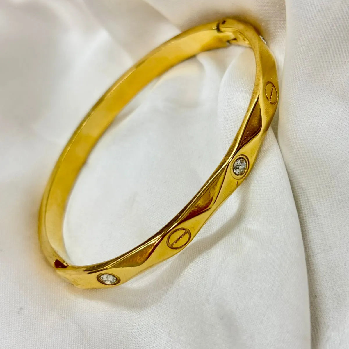 Diamond Accented Gold Kada