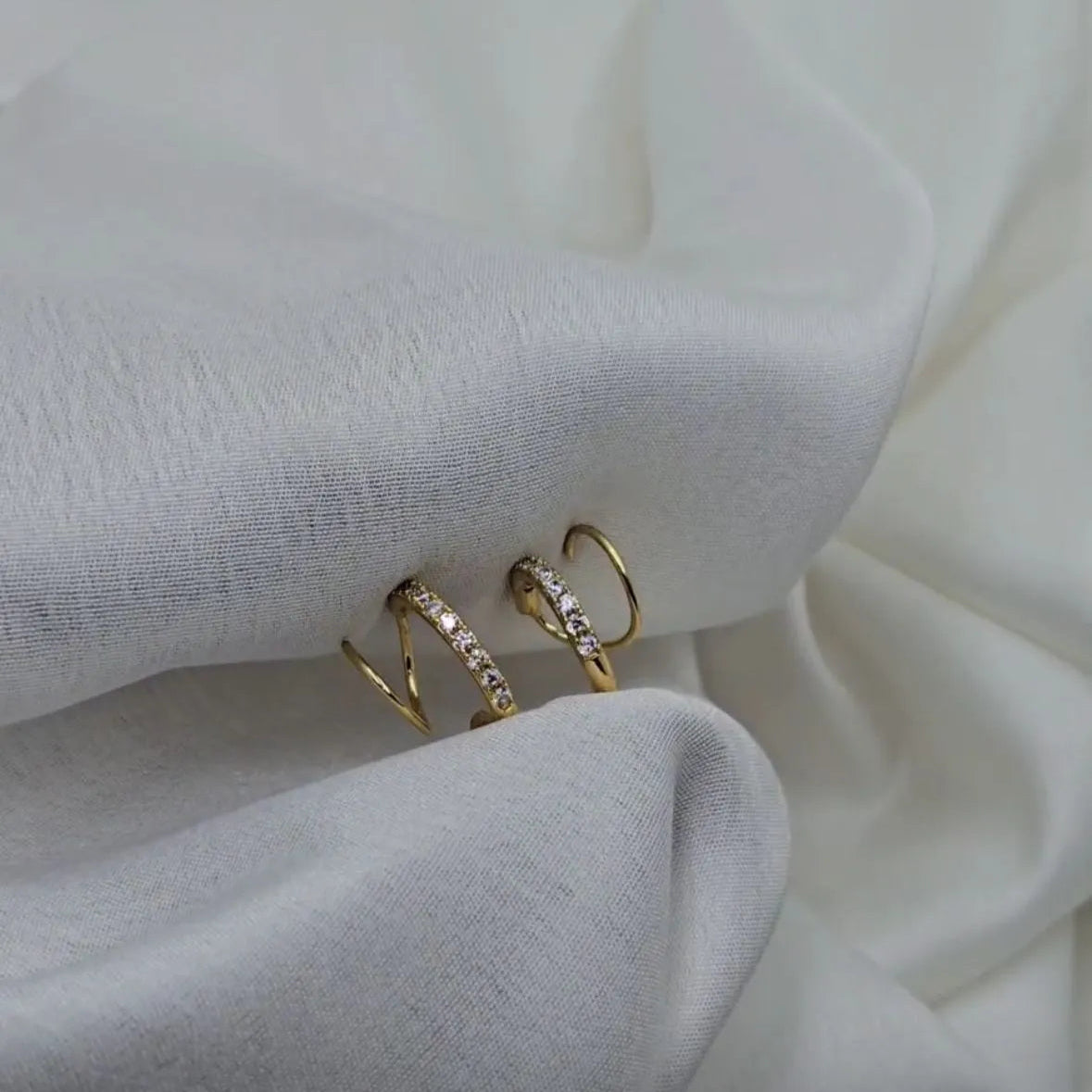 Diamond Inlay Hoop Earrings